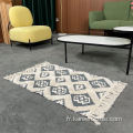 Tapis tissé en coton géométrique moderne personnalisé